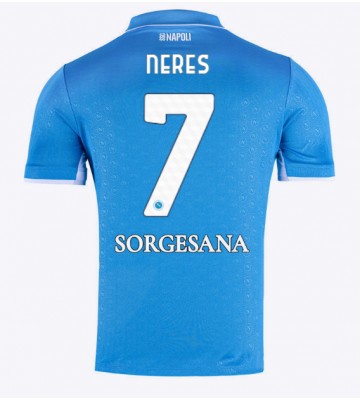 SSC Napoli David Neres #7 Primera Equipación 2024-25 Manga Corta